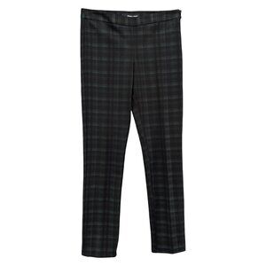 Amanda Chelsea Plaid Pants Womens Green Black Flat Front Stretch Size 6